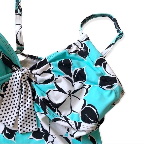 Beach House One Piece Swimsuit Hawaiian Floral Print Small - Picture 11 of 12